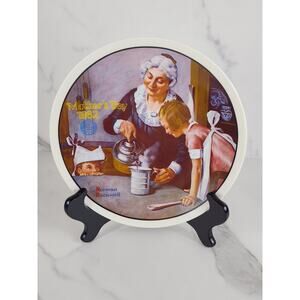 The Cooking Lesson 1982 Plate Wall Decor Fine China 8 1/2" Mother's Day Vintage